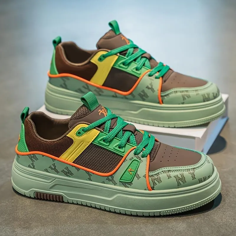 Men's Casual Street Fashion Low-Top Sneakers with Random Pattern, Perfect for Daily Wear