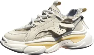 Mens Chunky Walking Shoes Fashion Colorblock Sneakers Lightweight Breathable Retro Casual Shoes