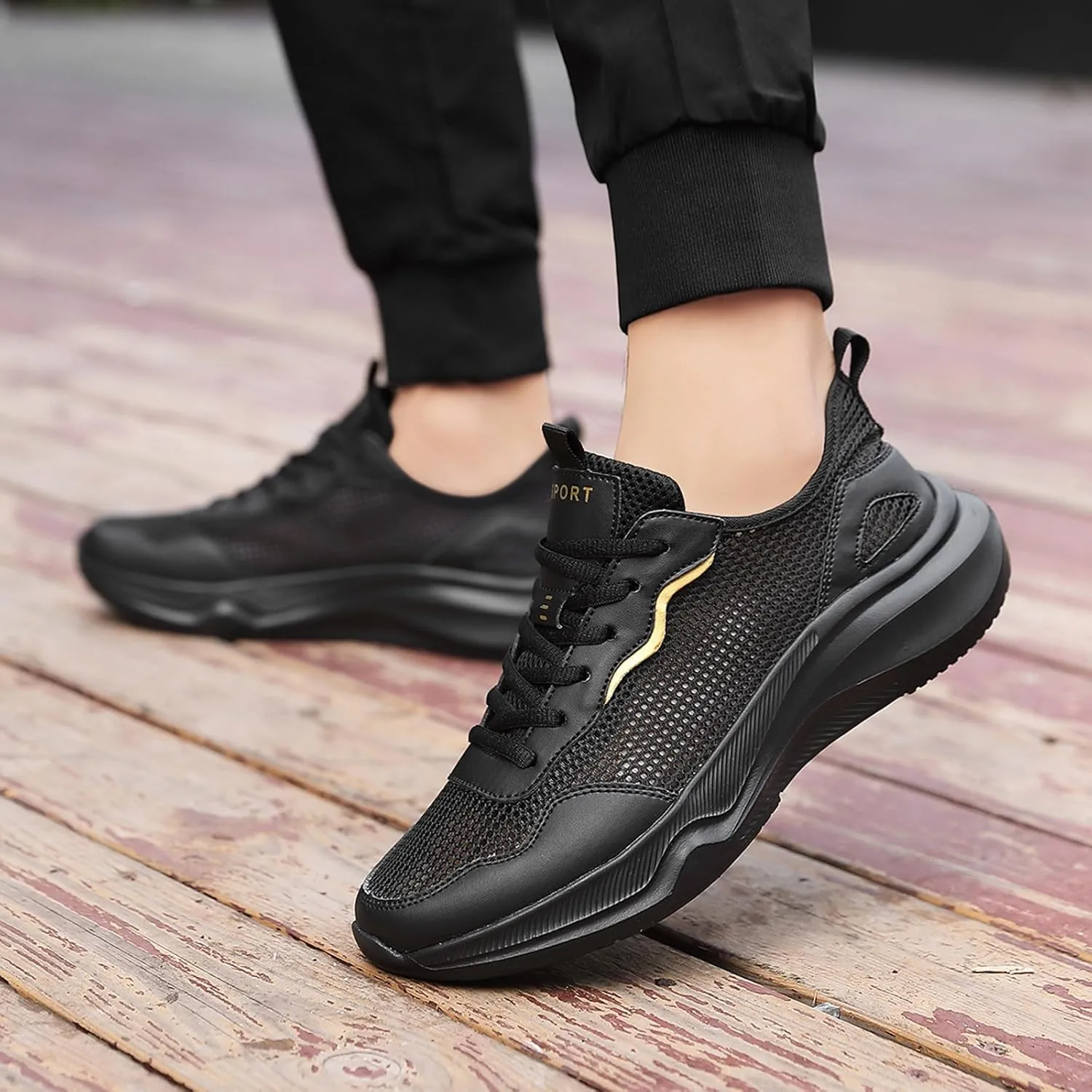 Men’s Everyday Sneakers Men Sports Shoes Fashionable New Pattern Mesh Breathable Comfortable Lightweight Outdoor Casual