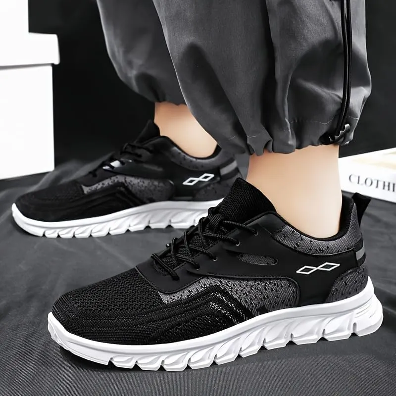 Men's Fashion Athletic Footwear - Breathable Mesh, Lace-Up, Men's Sport Shoes Casual Sneakers for Outdoor Activities