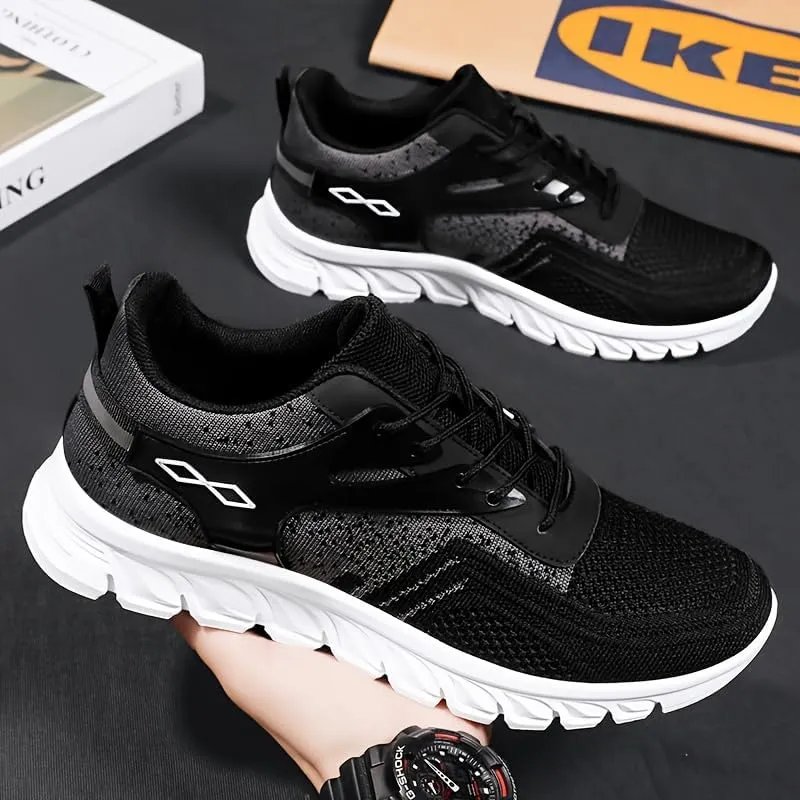 Men's Fashion Athletic Footwear - Breathable Mesh, Lace-Up, Men's Sport Shoes Casual Sneakers for Outdoor Activities