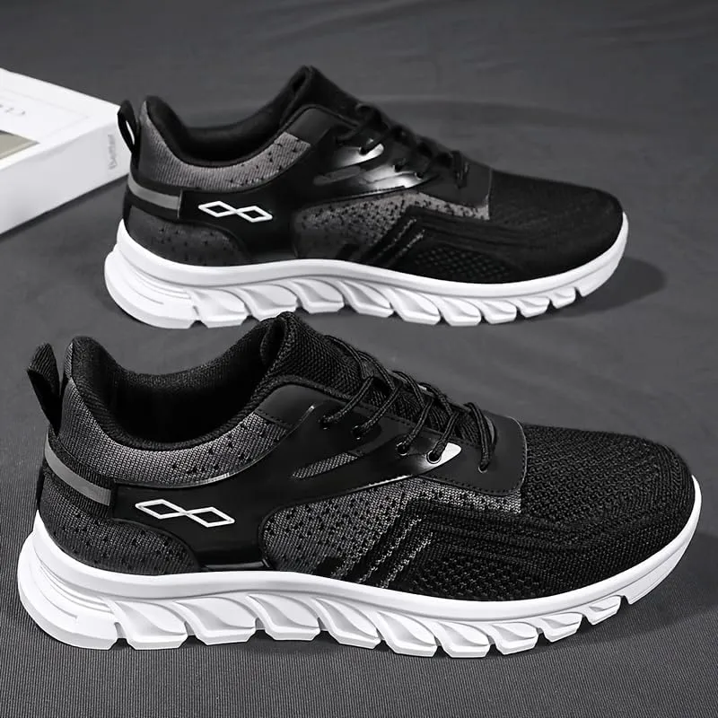 Men's Fashion Athletic Footwear - Breathable Mesh, Lace-Up, Men's Sport Shoes Casual Sneakers for Outdoor Activities