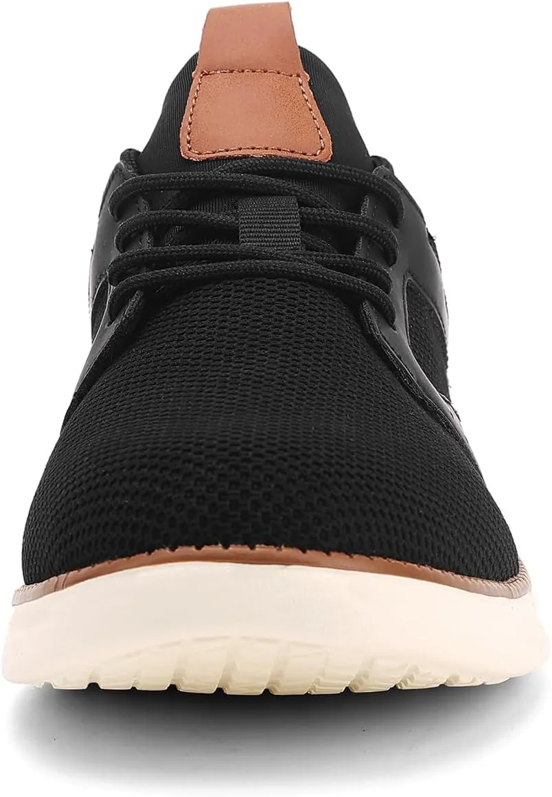 Men's Fashion Dress Mesh Sneakers Casual Walking Business Oxfords Lace-Up Comfortable Breathable Lightweight Shoes