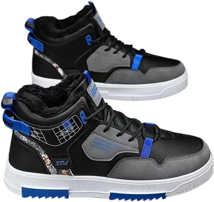 Men's Fashionable Patchwork Thick-Soled Skate Shoes - Superior Grip & Ventilated Comfort - Stylish Lace-Up Sneakers Perfect for Everyday & Outdoor Use Plus IZE