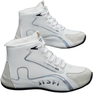 Men's High-Top Winter Snow Boots with Fleece Lining - Street Style Fashion Popular Graphic - Durable PU Upper & Rubber Sole - Lace-Up Round Toe Outdoor Hiking Boots for Fall/Winter