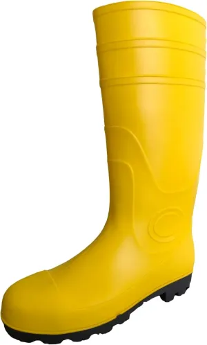 Men's Premium Tall Steel Toe Rain Boots - Waterproof Seamless PVC, Fortified Smash - proof, Durable Non - slip, All - terrain, Perfect for Fishing, Gardening, Work