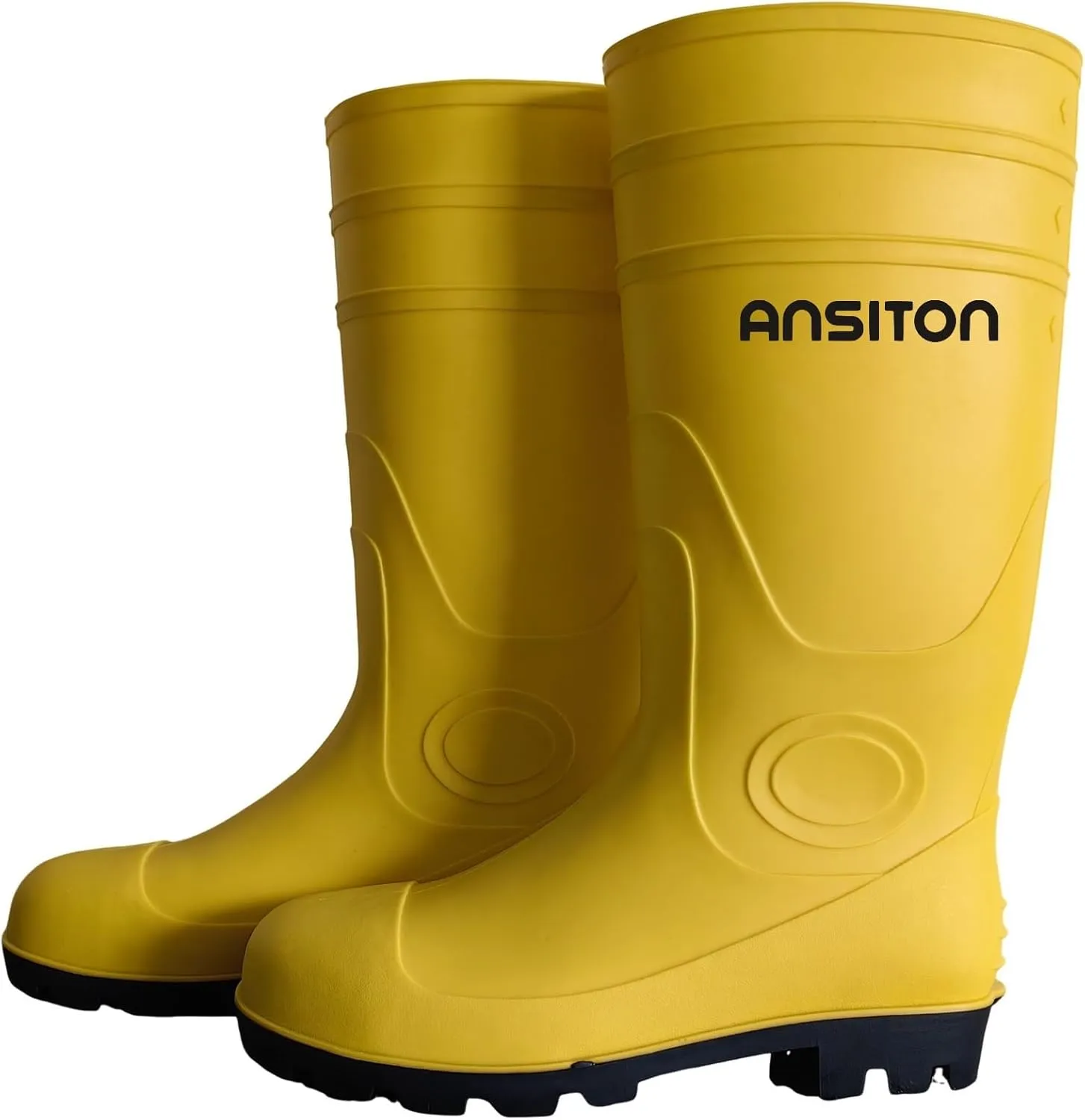 Men's Premium Tall Steel Toe Rain Boots - Waterproof Seamless PVC, Fortified Smash - proof, Durable Non - slip, All - terrain, Perfect for Fishing, Gardening, Work