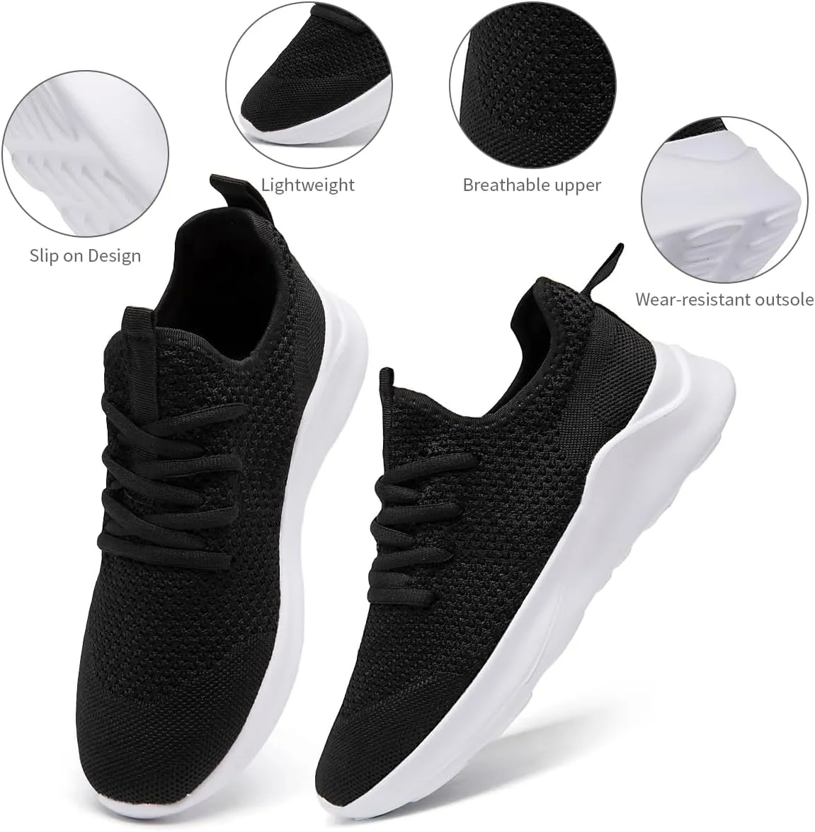 Men's Running Walking Shoes Sneakers Tennis Fitness Athletic Shoes Non Slip On Sports Casual Workout Shoe Lightweight Comfortable Gym Fashion Breathable Mesh Trainer