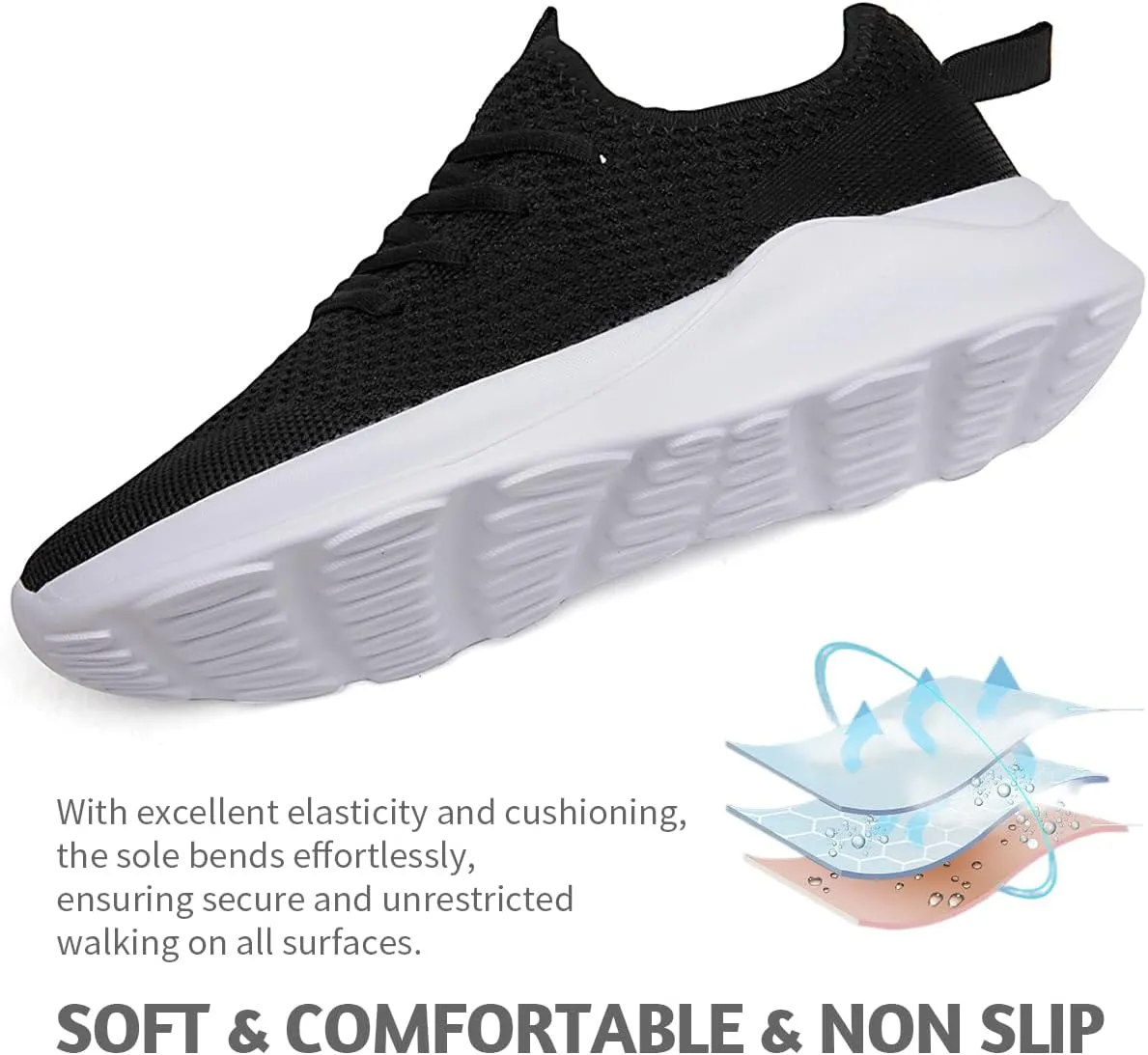 Men's Running Walking Shoes Sneakers Tennis Fitness Athletic Shoes Non Slip On Sports Casual Workout Shoe Lightweight Comfortable Gym Fashion Breathable Mesh Trainer