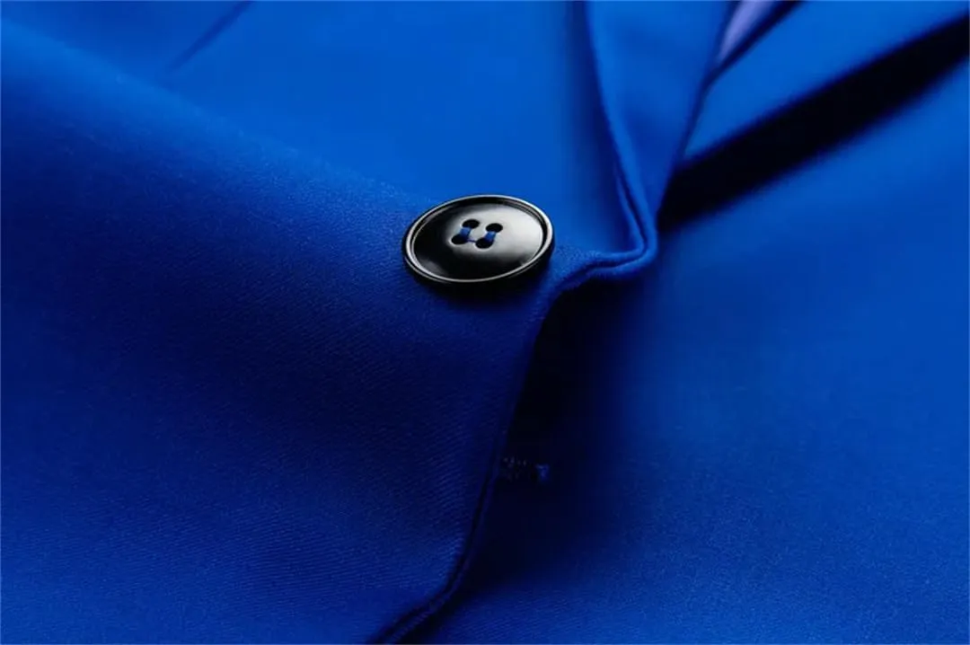 Men’S Slim Fit Business Single Breasted Blazer Length Long Sleeve Formal Office Social Wear