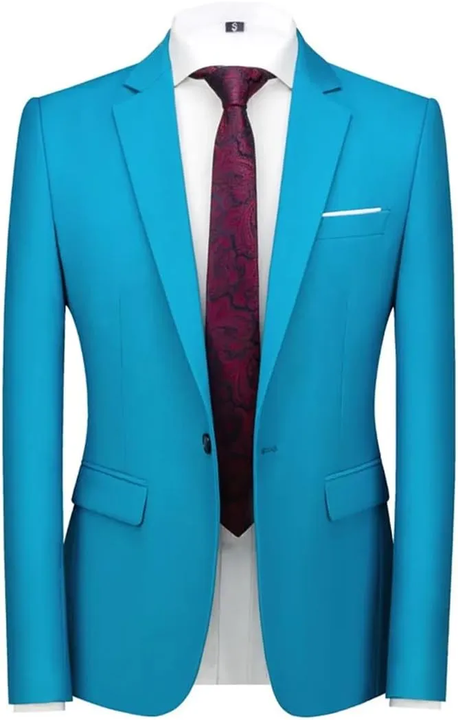 Men’S Slim Fit Business Single Breasted Blazer Length Long Sleeve Formal Office Social Wear
