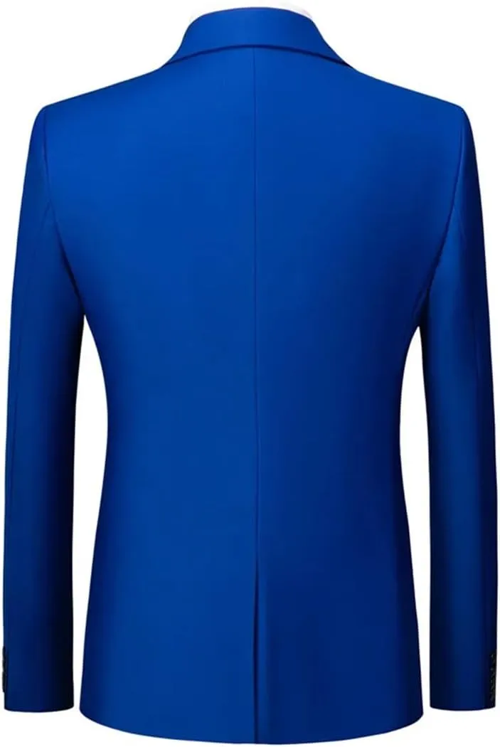 Men’S Slim Fit Business Single Breasted Blazer Length Long Sleeve Formal Office Social Wear
