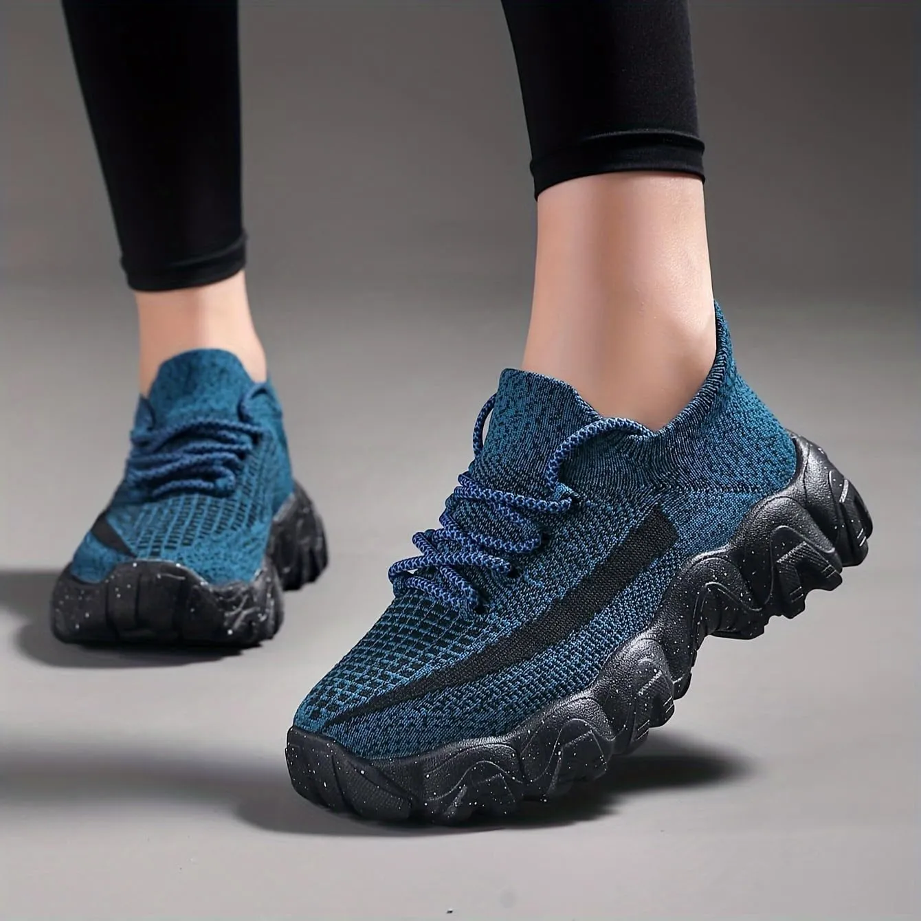 Men's Sports Shoes Hiking Shoes, Thick Sole Design, Fashion Casual Commuter Sneakers,