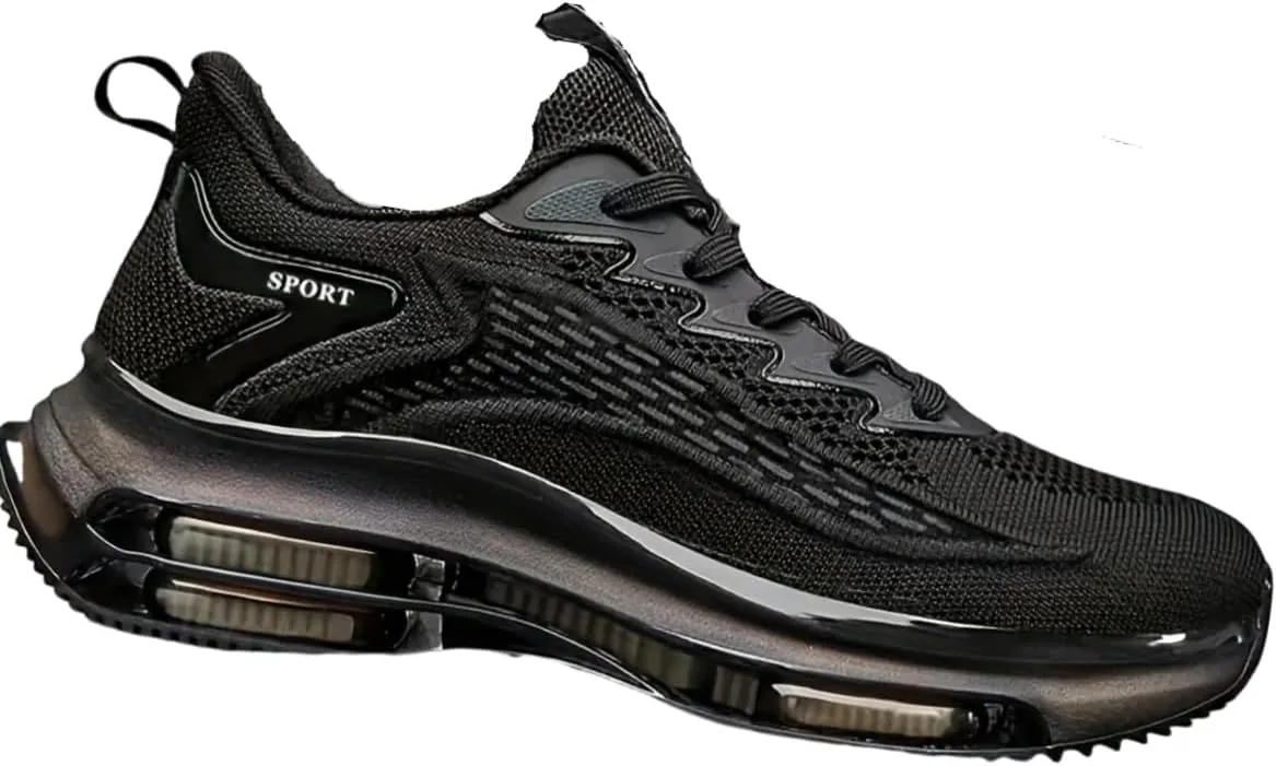 Men's Spring Summer Festival Comfortable Casual Double Air Cushion Shoes Cushioning Flyweave Mesh Sneakers