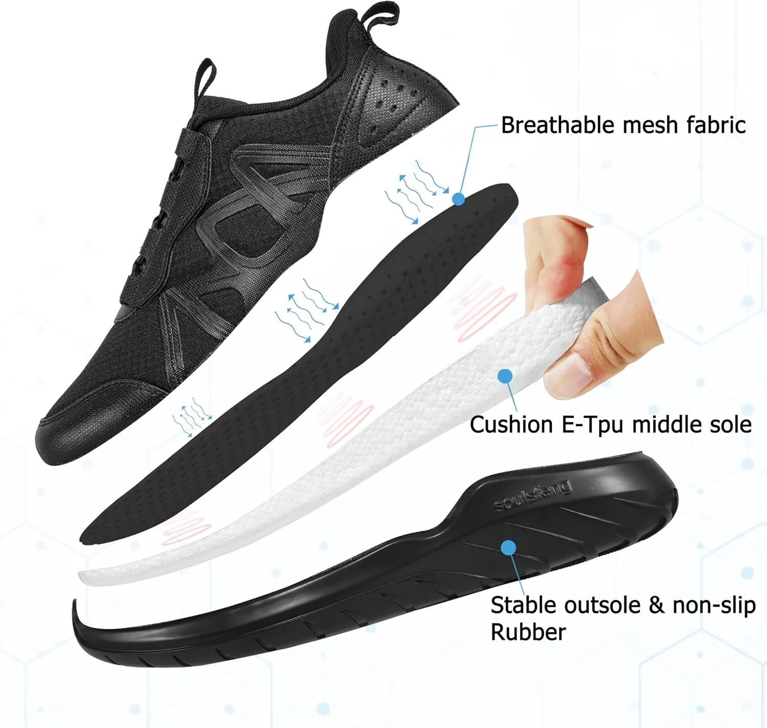 Mens Tennis Shoes Lightweight Breathable Gym Workout Running Walking Sneakers
