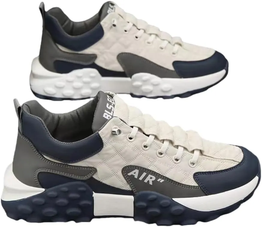 Men's Trendy Lace-Up Street Style Sneakers for Outdoor Activities - Non-Slip Durable Comfort