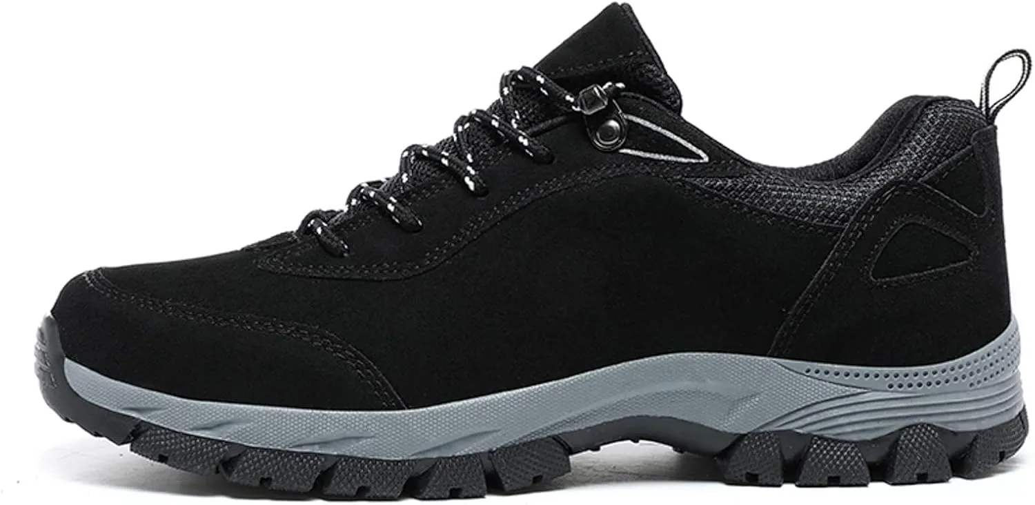 Men's Waterproof Hiking Shoes Suede Low-Top Breatable Comfortable Hiking Boots for Lightweight Outdoor Climbing Trekking Camping Walking with Arch Support Men's Daily Walking Shoes