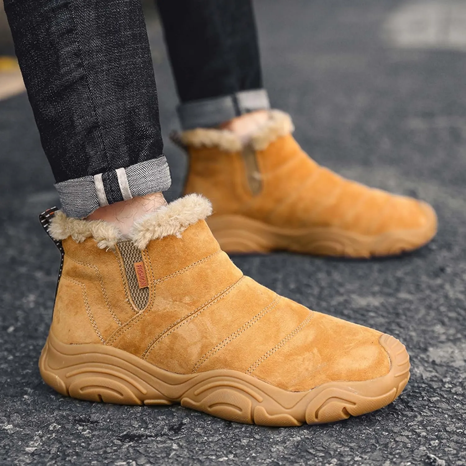 Men's Women's Winter Snow Boots,Outdoor Snow Sneakers,Slip-on,High-top Winter Shoes,Effective warmth, Non-slip, Wear-Resistant, Unisex snow boots. Suitable for all terrain wear