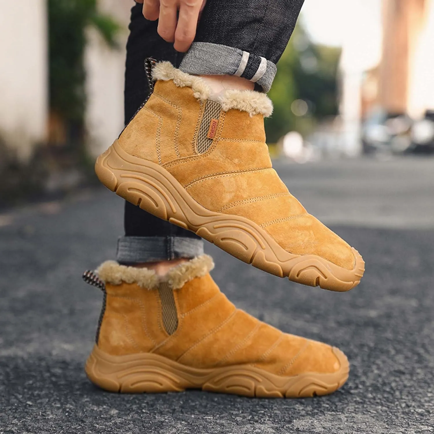 Men's Women's Winter Snow Boots,Outdoor Snow Sneakers,Slip-on,High-top Winter Shoes,Effective warmth, Non-slip, Wear-Resistant, Unisex snow boots. Suitable for all terrain wear