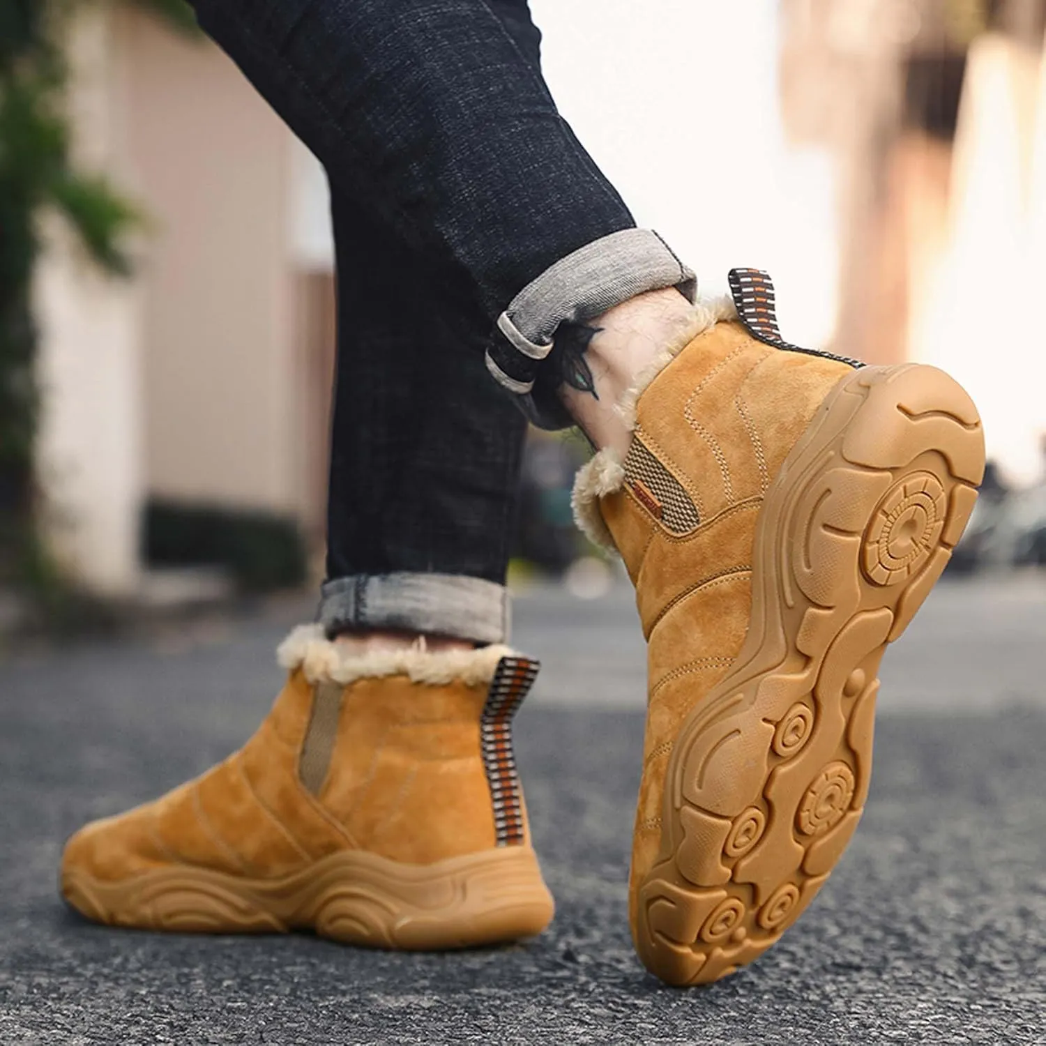 Men's Women's Winter Snow Boots,Outdoor Snow Sneakers,Slip-on,High-top Winter Shoes,Effective warmth, Non-slip, Wear-Resistant, Unisex snow boots. Suitable for all terrain wear
