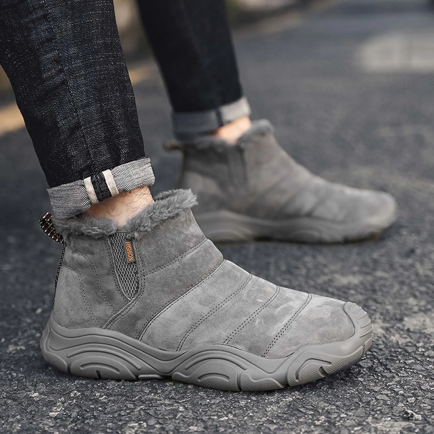 Men's Women's Winter Snow Boots,Outdoor Snow Sneakers,Slip-on,High-top Winter Shoes,Effective warmth, Non-slip, Wear-Resistant, Unisex snow boots. Suitable for all terrain wear
