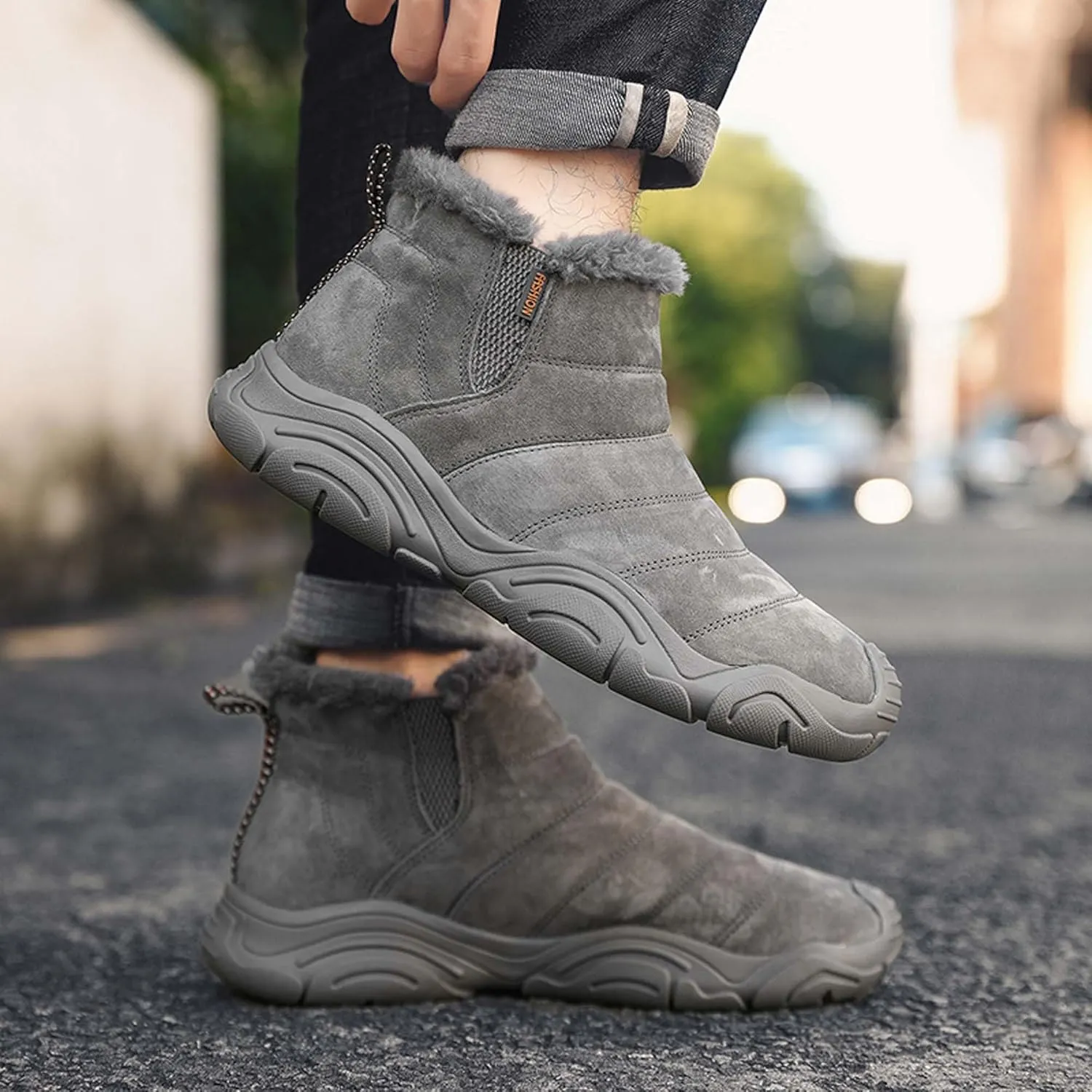 Men's Women's Winter Snow Boots,Outdoor Snow Sneakers,Slip-on,High-top Winter Shoes,Effective warmth, Non-slip, Wear-Resistant, Unisex snow boots. Suitable for all terrain wear