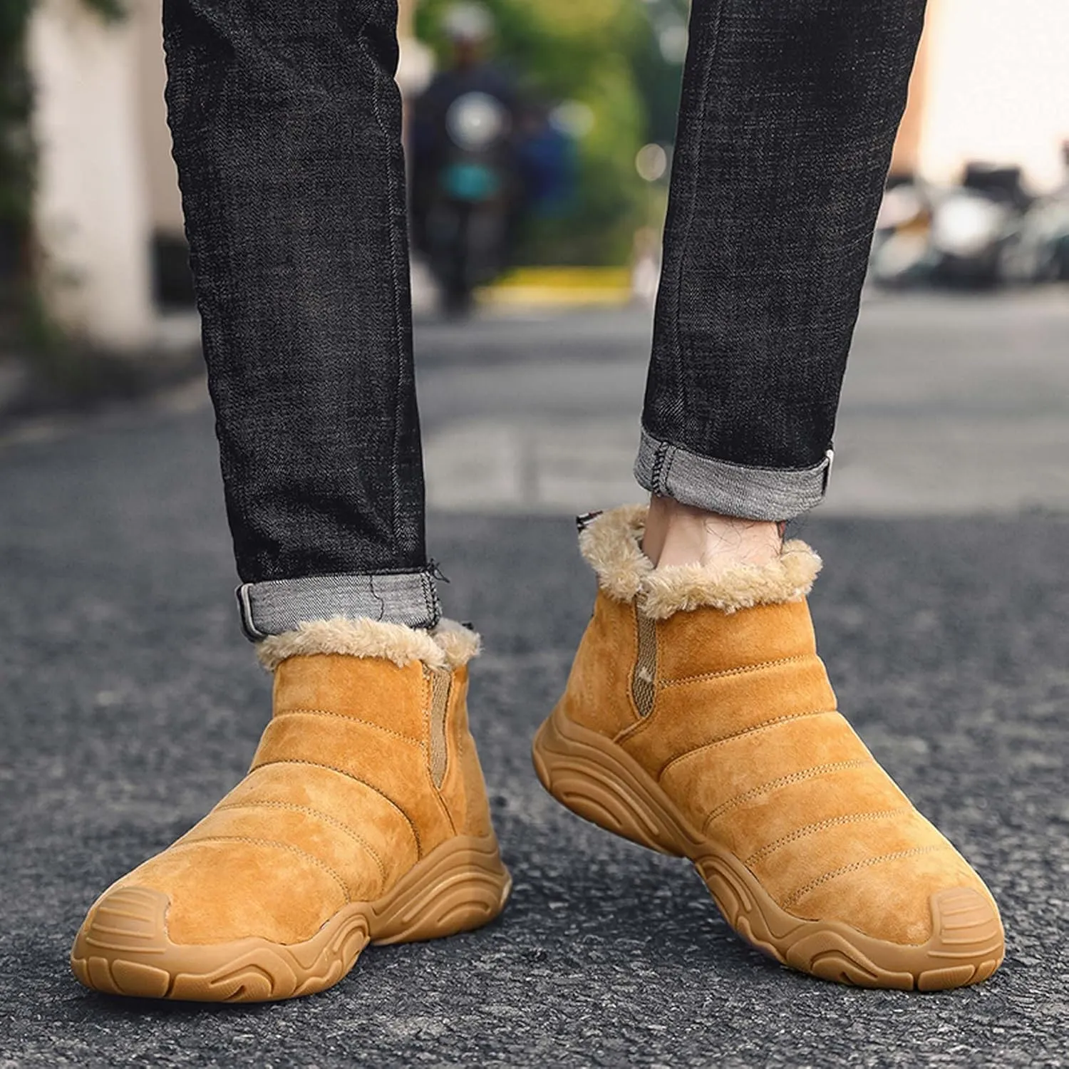 Men's Women's Winter Snow Boots,Outdoor Snow Sneakers,Slip-on,High-top Winter Shoes,Effective warmth, Non-slip, Wear-Resistant, Unisex snow boots. Suitable for all terrain wear