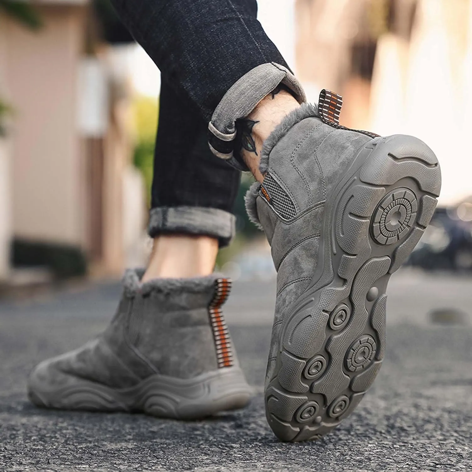 Men's Women's Winter Snow Boots,Outdoor Snow Sneakers,Slip-on,High-top Winter Shoes,Effective warmth, Non-slip, Wear-Resistant, Unisex snow boots. Suitable for all terrain wear