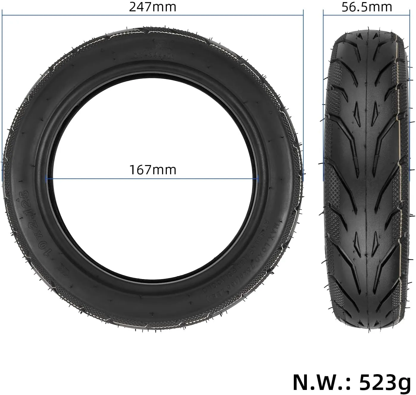 MIMIRACLE 10 x 2.125 Rubber Pneumatic Tire & Inner Tube Set Compatible with Segway Ninebot F Series Electric Scooters - Fits F20, F25, F30, F40