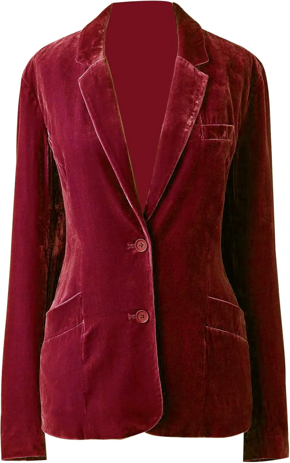 Mintlimit Women's Velvet Blazer Jacket - Long Sleeve V Neck Coat