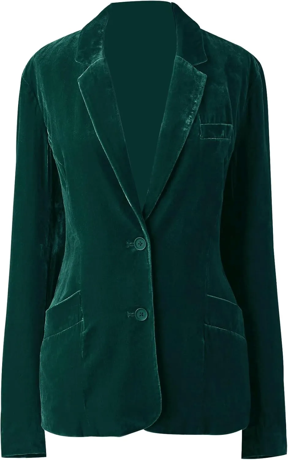Mintlimit Women's Velvet Blazer Jacket - Long Sleeve V Neck Coat