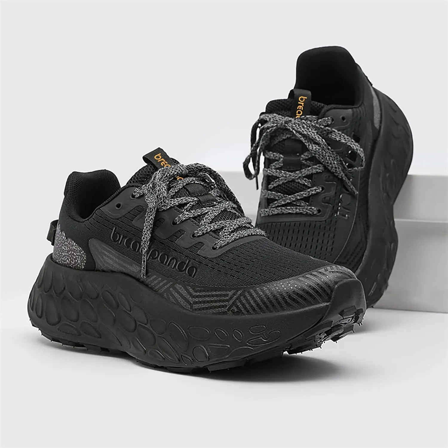 Mnplciea Mens Chunky Sneakers Breathable Platform Sneakers Non Slip Lace Up Casual Shoes