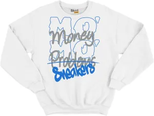 MO Money MO Sneakers Unisex Unisex Crew Neck Sweatshirt Match 3s Retro Racer Blue White Medium