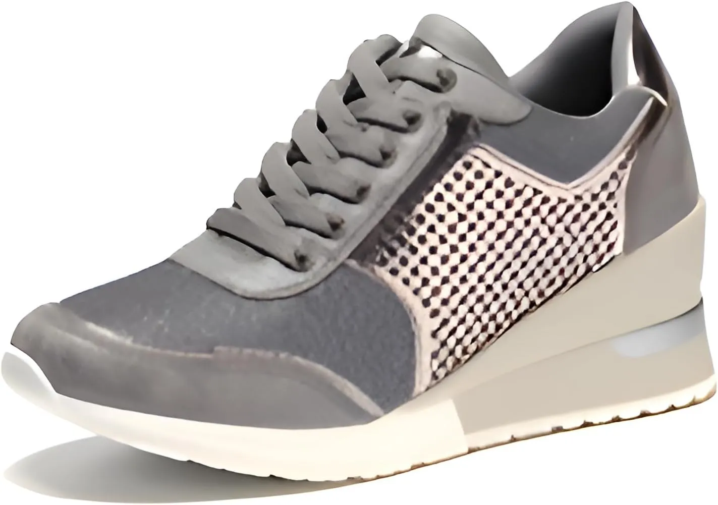 Mokcoliy]Stylish 【Gray Low Sneakers】 for Women - Comfortable Round Toe Mesh Slip-Ons, Perfect for Casual Outings and Daily Wear
