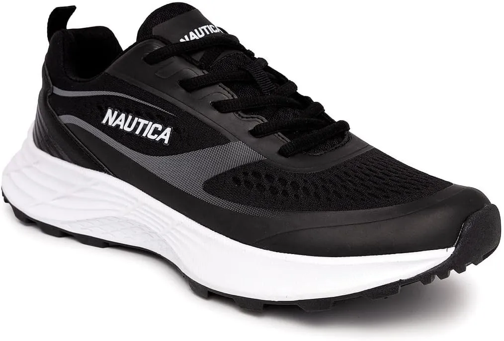 Nautica Men's Lace-Up Sneakers - Max Cushioning Running, Walking, Tennis Shoes - Comfortable Enhanced Support Athletic Sneakers-Balacava