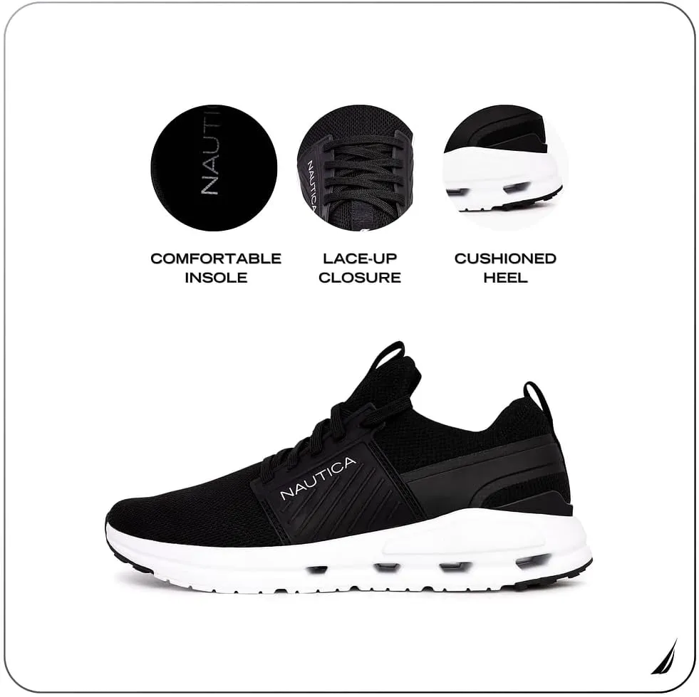 Nautica Mens Running Sneakers Sport Fashion Lace-Up Athletic Soft Shoes for Gym Tennis Men – Cushioned, Breathable, Lightweight & Comfortable