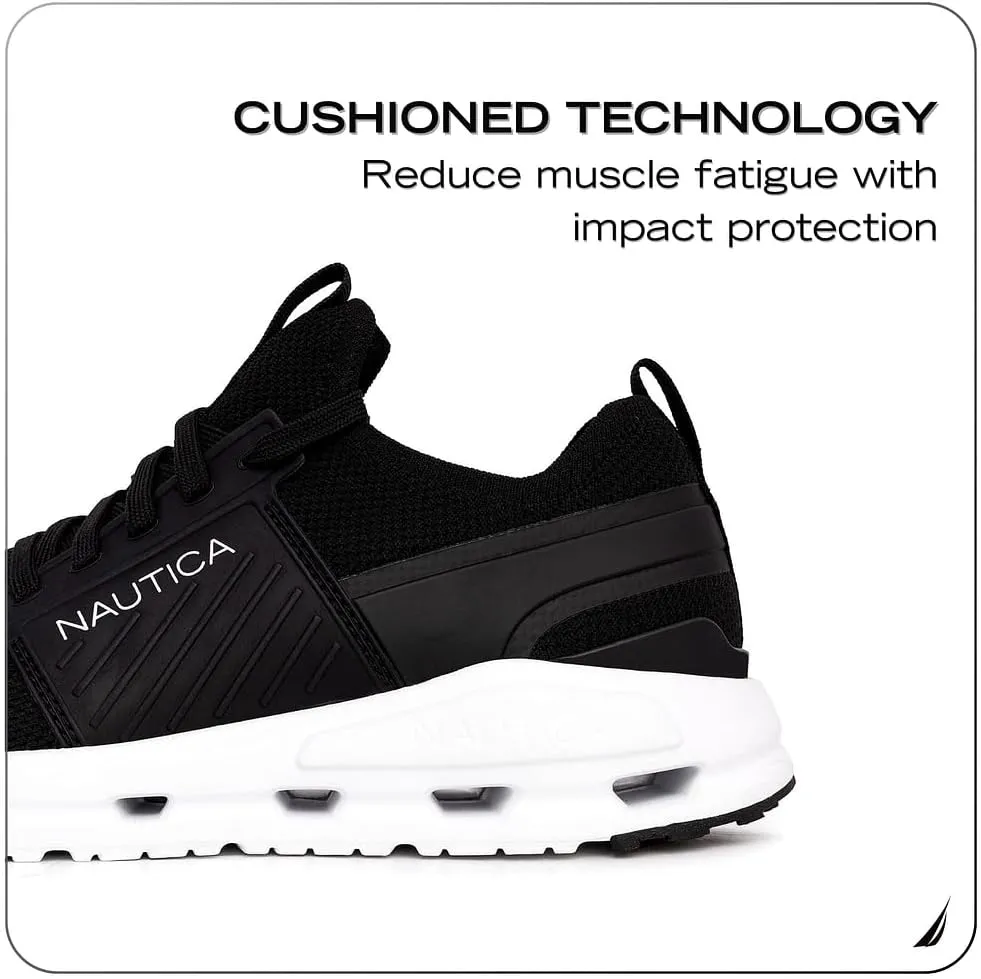 Nautica Mens Running Sneakers Sport Fashion Lace-Up Athletic Soft Shoes for Gym Tennis Men – Cushioned, Breathable, Lightweight & Comfortable