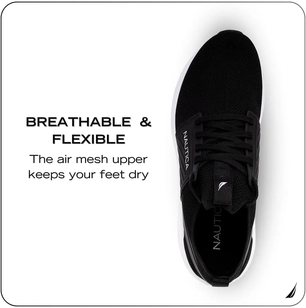 Nautica Mens Running Sneakers Sport Fashion Lace-Up Athletic Soft Shoes for Gym Tennis Men – Cushioned, Breathable, Lightweight & Comfortable