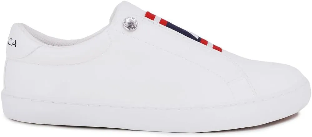 Nautica Women's Slip-On Sneakers – Casual Low-Top Walking Shoes – Comfortable No-Lace Fashion Tennis Style