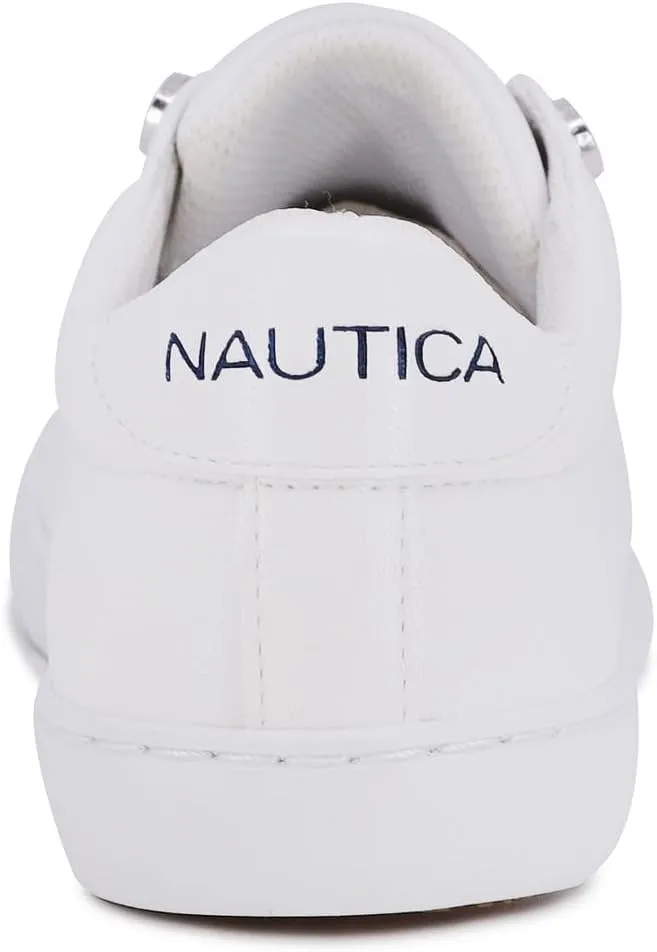 Nautica Women's Slip-On Sneakers – Casual Low-Top Walking Shoes – Comfortable No-Lace Fashion Tennis Style