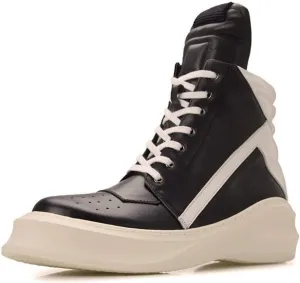 New Ankle Boots for Men Mens Zip Lace up Low Heel Boots for Office Genuine Pure Leather The First Layer of Cowhide