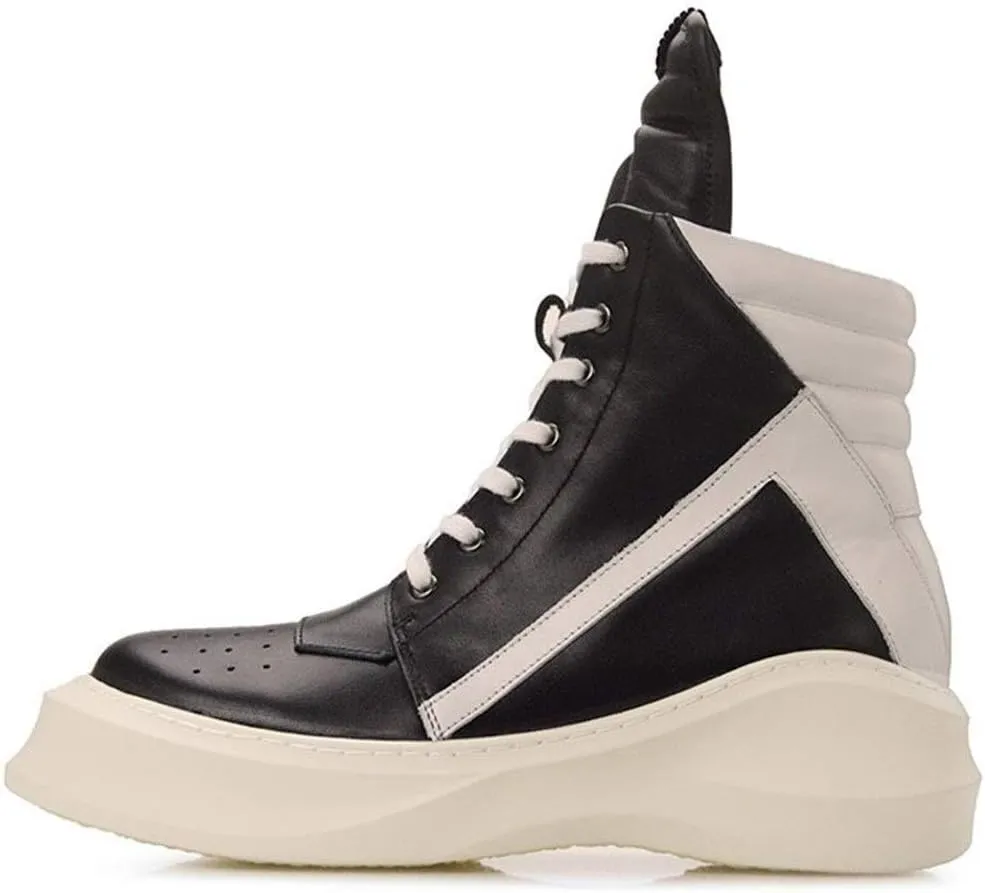 New Ankle Boots for Men Mens Zip Lace up Low Heel Boots for Office Genuine Pure Leather The First Layer of Cowhide
