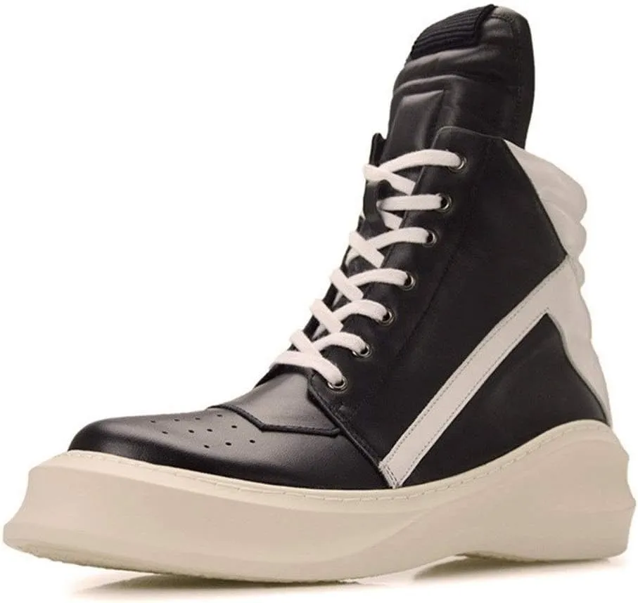 New Ankle Boots for Men Mens Zip Lace up Low Heel Boots for Office Genuine Pure Leather The First Layer of Cowhide