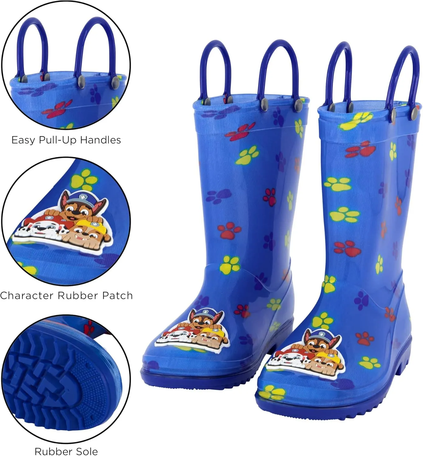 Nickelodeon Boy's Paw Patrol Toddler Rain Boots with Soft Removable Liner Snow