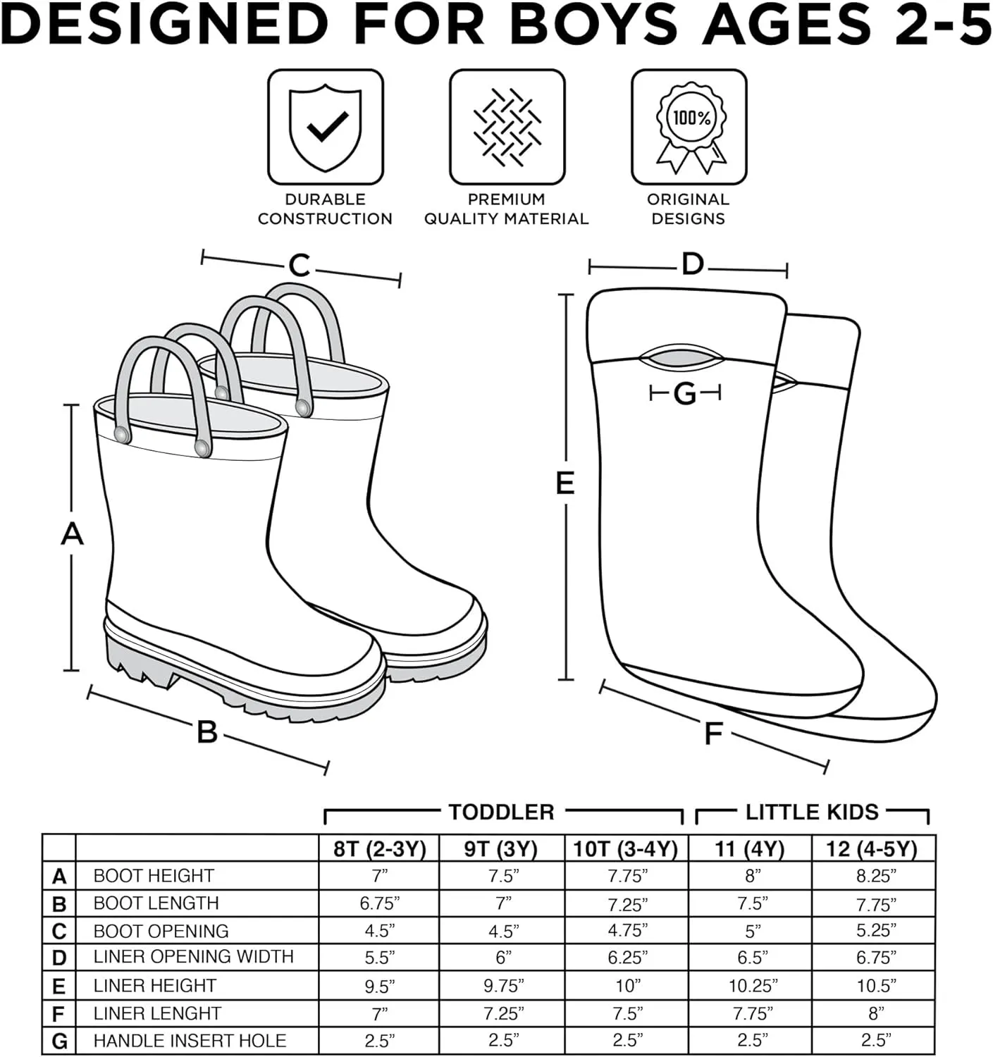 Nickelodeon Boy's Paw Patrol Toddler Rain Boots with Soft Removable Liner Snow