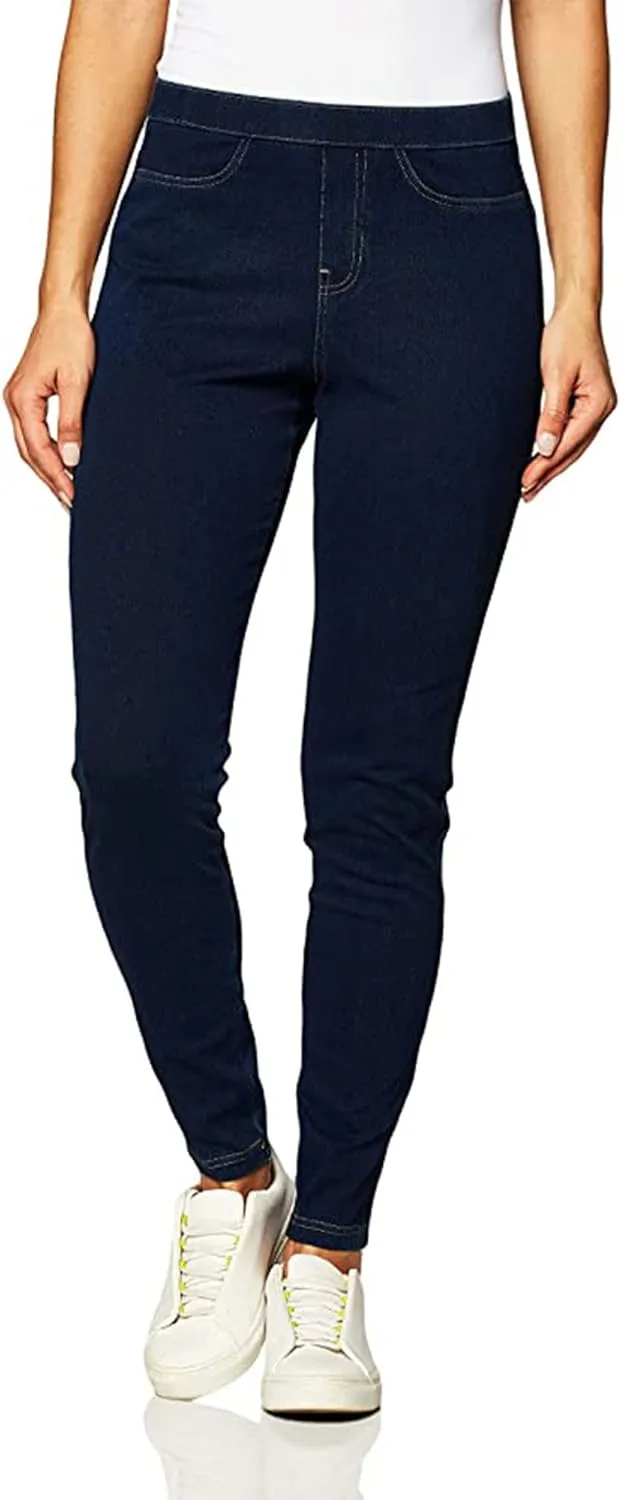 No Nonsense Classic Denim Leggings-Jeggings for Women with Real Back Pockets, High Waisted Stretch Jeans