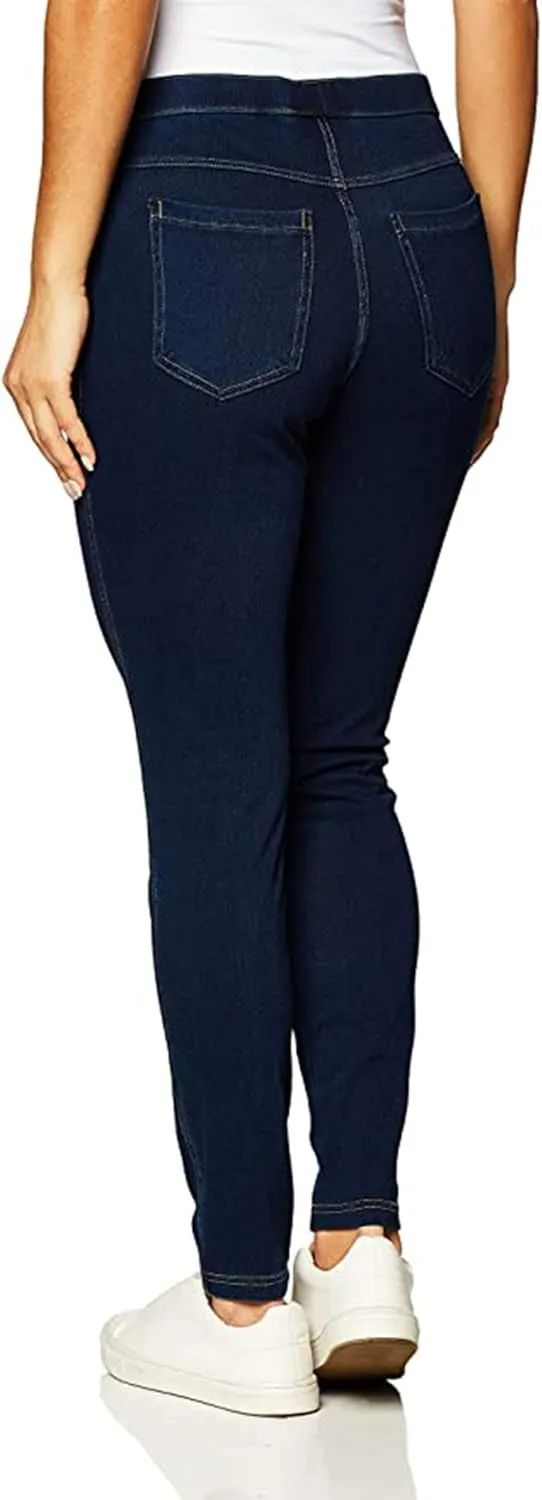 No Nonsense Classic Denim Leggings-Jeggings for Women with Real Back Pockets, High Waisted Stretch Jeans