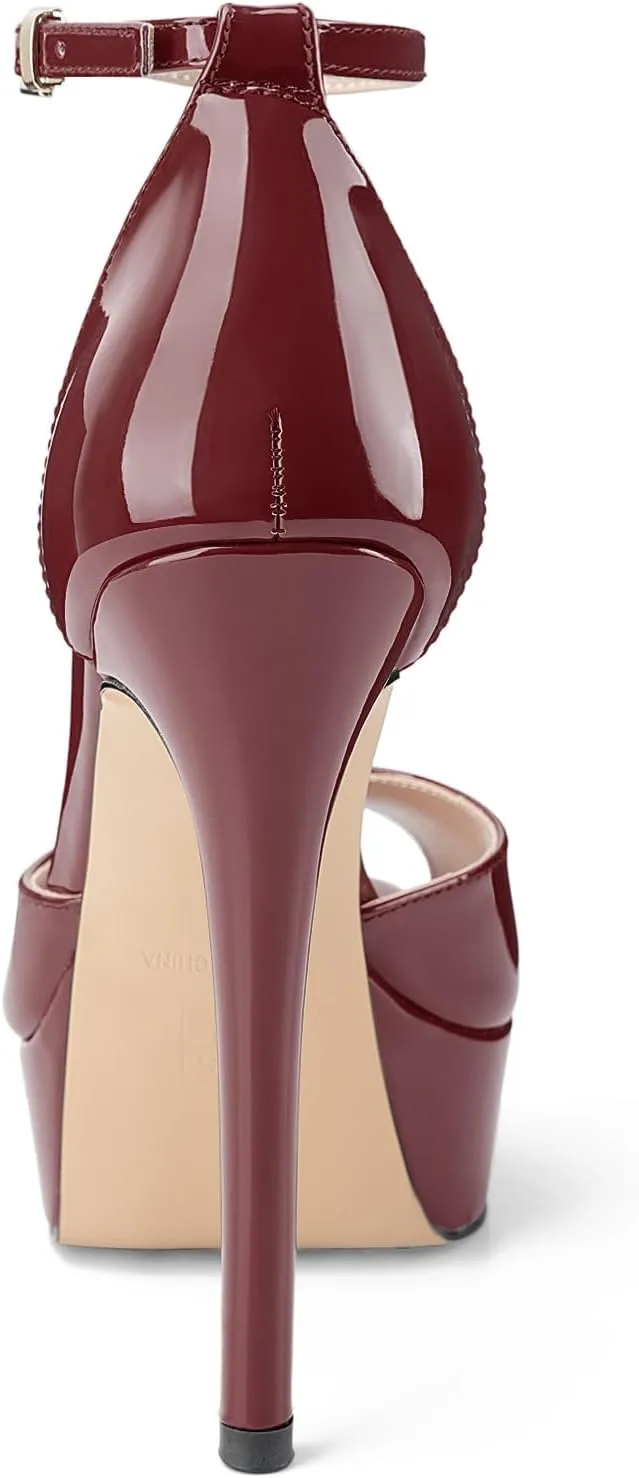 Oh Mispares Women's Stiletto High Heel Sandals Peep Toe Platform Ankle Strap Comfortable Heeled Fashion Sexy Gold Dress Heels for Wedding Evening Party Prom