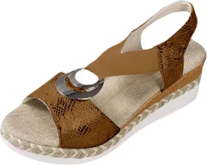 Open Toe Sandals for Women Wedge Heels Summer Dressy Platform Slippers Backless Walking Sneakers Arch Support Slides Orthotic Walking Sandal Comfy Orthopedic Slippers Bohemian Mules