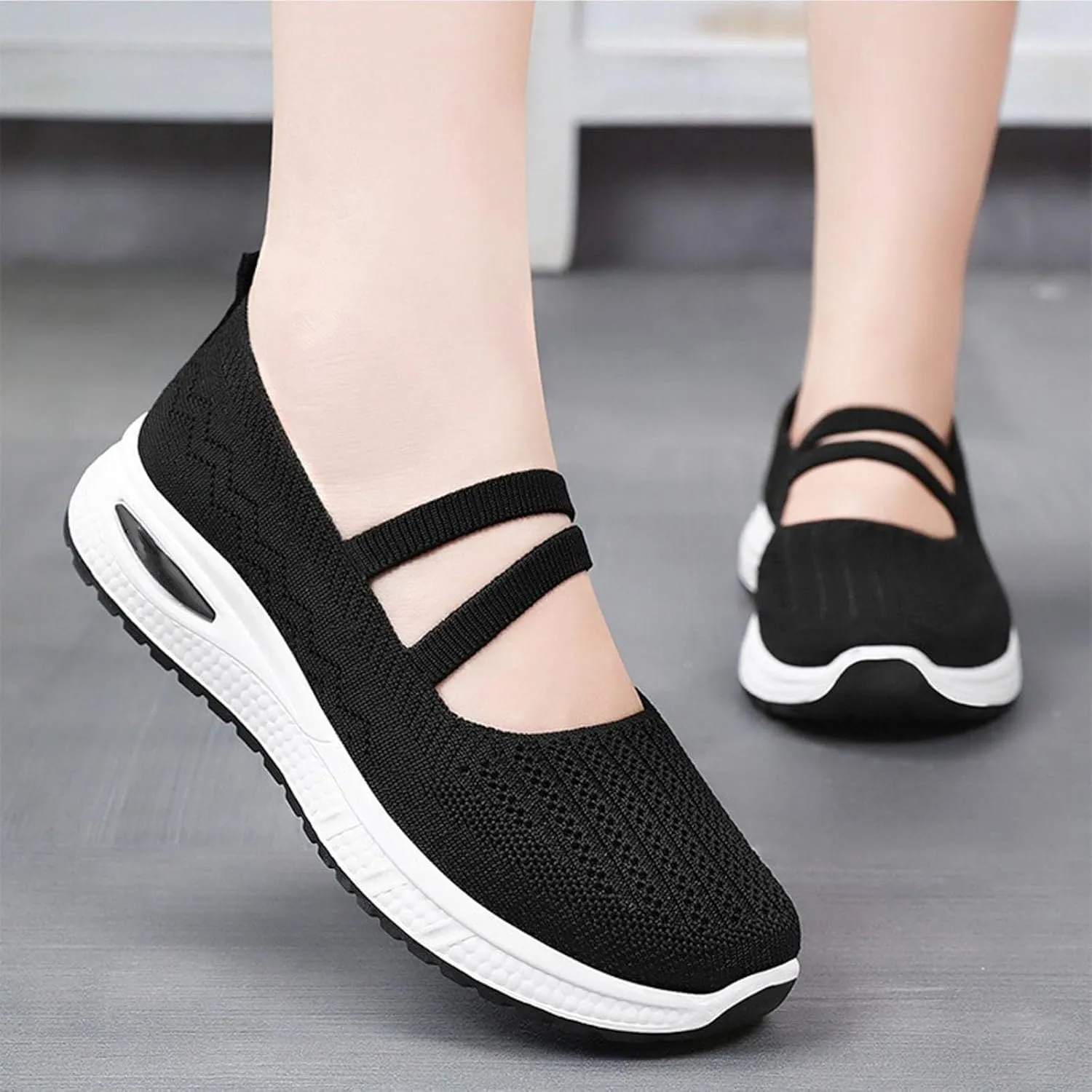Orthopedic Shoes for Women Breathable Woven Diabetes Foam Shoes Walking Anti-Skid Sports Shoes Womens Slip On Sneakers Casual Arch Support Sneakers